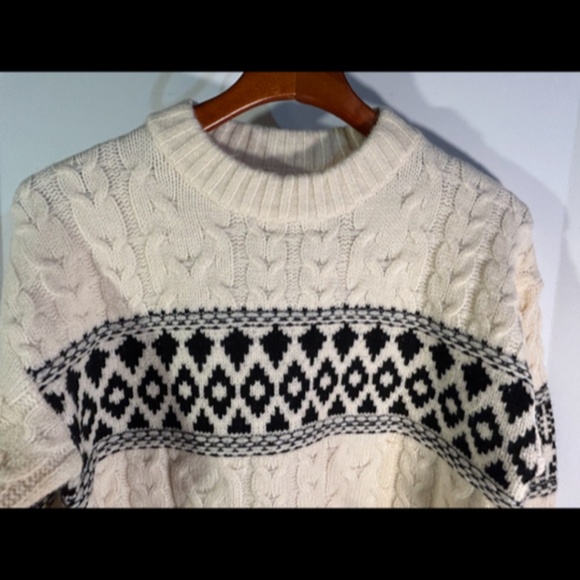 Line & Dot Montana Faire Isle Sweater Cream/Black Size S - NWT - Picture 6 of 16